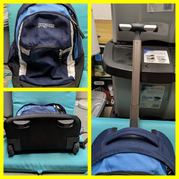 NWOT Jansport Driver 8 Rolling Backpack - Blue/Black